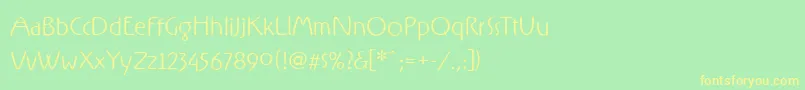 フォントRxfz – 黄色の文字が緑の背景にあります