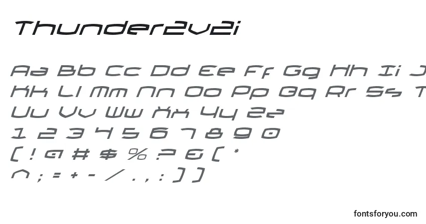 Schriftart Thunder2v2i – Alphabet, Zahlen, spezielle Symbole