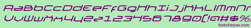 Thunder2v2i Font – Purple Fonts on Green Background