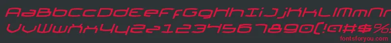 フォントThunder2v2i – 黒い背景に赤い文字