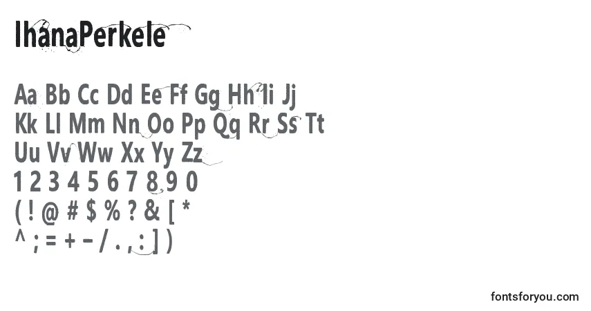 Czcionka IhanaPerkele – alfabet, cyfry, specjalne znaki