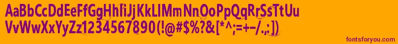 IhanaPerkele-Schriftart – Violette Schriften auf orangefarbenem Hintergrund