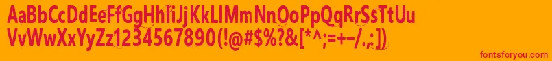 IhanaPerkele Font – Red Fonts on Orange Background