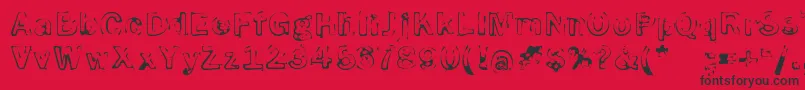 SmokeDisturbedLight Font – Black Fonts on Red Background