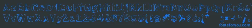 SmokeDisturbedLight Font – Blue Fonts on Black Background