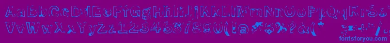 Więcej informacji o czcionce SmokeDisturbedLight Czcionka SmokeDisturbedLight – niebieskie czcionki na fioletowym tle