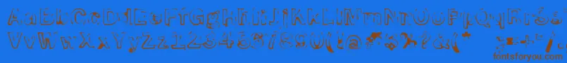 SmokeDisturbedLight-Schriftart – Braune Schriften auf blauem Hintergrund