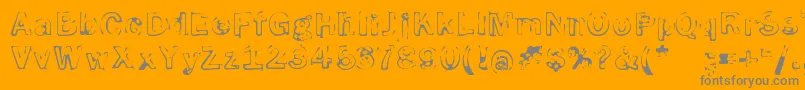 SmokeDisturbedLight-Schriftart – Graue Schriften auf orangefarbenem Hintergrund