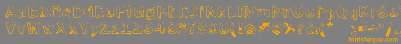 SmokeDisturbedLight-Schriftart – Orangefarbene Schriften auf grauem Hintergrund