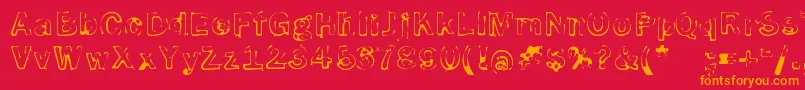 SmokeDisturbedLight Font – Orange Fonts on Red Background