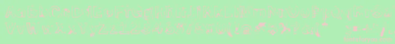 SmokeDisturbedLight-Schriftart – Rosa Schriften auf grünem Hintergrund