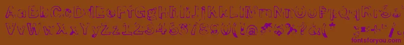 SmokeDisturbedLight Font – Purple Fonts on Brown Background