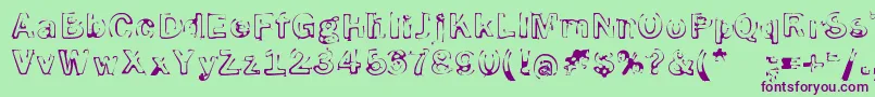 SmokeDisturbedLight Font – Purple Fonts on Green Background