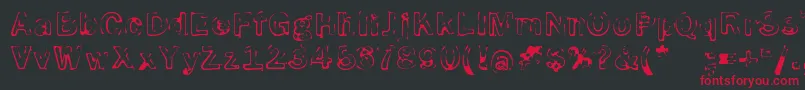 フォントSmokeDisturbedLight – 黒い背景に赤い文字