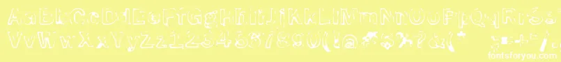 SmokeDisturbedLight Font – White Fonts on Yellow Background