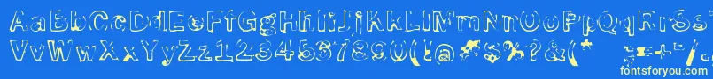 SmokeDisturbedLight Font – Yellow Fonts on Blue Background