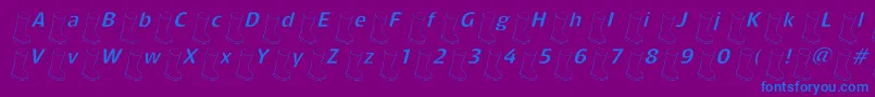 Oldbootslantedlight Font – Blue Fonts on Purple Background