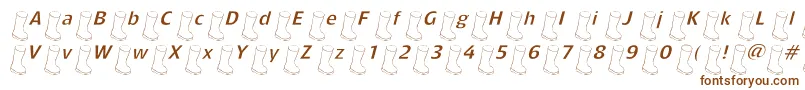 Saiba mais sobre a fonte Oldbootslantedlight Fonte Oldbootslantedlight – fontes marrons em um fundo branco
