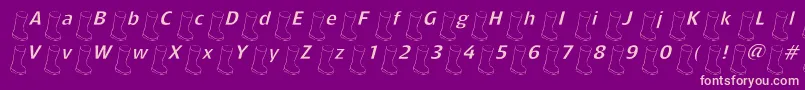 Oldbootslantedlight Font – Pink Fonts on Purple Background