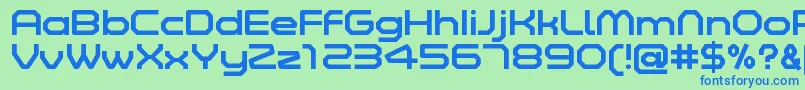 ZeltaSixRegularDemo-Schriftart – Blaue Schriften auf grünem Hintergrund