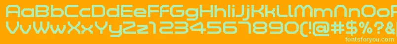 ZeltaSixRegularDemo-Schriftart – Grüne Schriften auf orangefarbenem Hintergrund