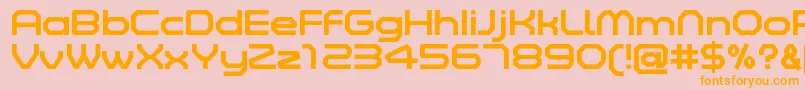 フォントZeltaSixRegularDemo – オレンジの文字がピンクの背景にあります。