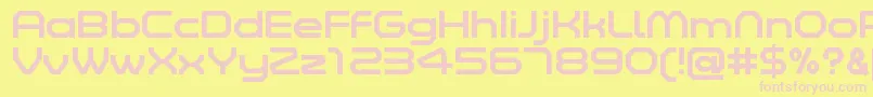 ZeltaSixRegularDemo-Schriftart – Rosa Schriften auf gelbem Hintergrund