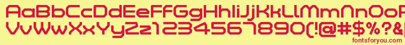 ZeltaSixRegularDemo-Schriftart – Rote Schriften auf gelbem Hintergrund