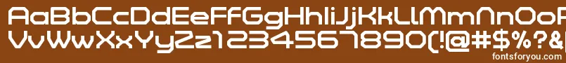 ZeltaSixRegularDemo-Schriftart – Weiße Schriften auf braunem Hintergrund