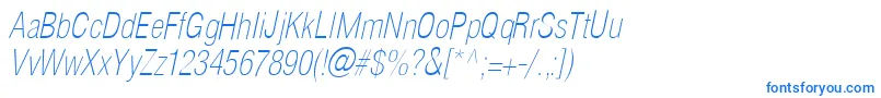 フォントHelioscondthinItalic – 青いフォント