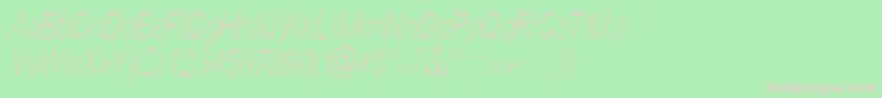 HelioscondthinItalic Font – Pink Fonts on Green Background