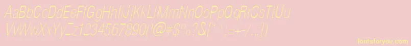 HelioscondthinItalic Font – Yellow Fonts on Pink Background