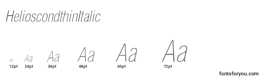 HelioscondthinItalic Font Sizes