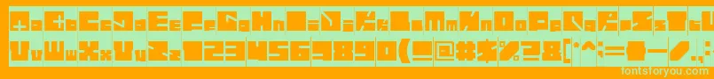 HighwayPatrolInverse Font – Green Fonts on Orange Background