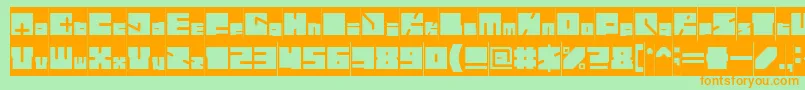 HighwayPatrolInverse Font – Orange Fonts on Green Background