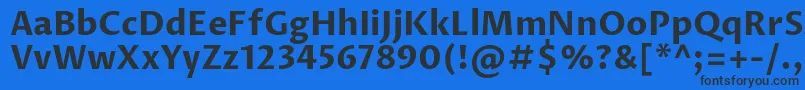 フォントProzalibreBold – 黒い文字の青い背景