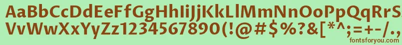 ProzalibreBold Font – Brown Fonts on Green Background