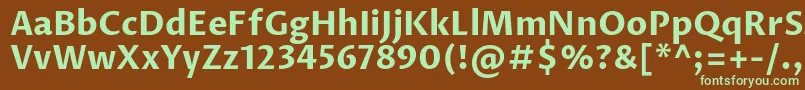 ProzalibreBold-fontti – vihreät fontit ruskealla taustalla