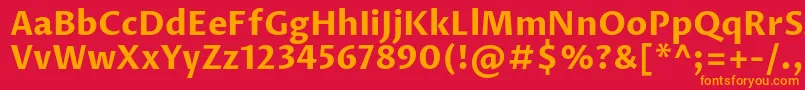 フォントProzalibreBold – 赤い背景にオレンジの文字