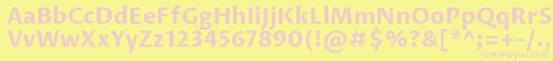 フォントProzalibreBold – ピンクのフォント、黄色の背景
