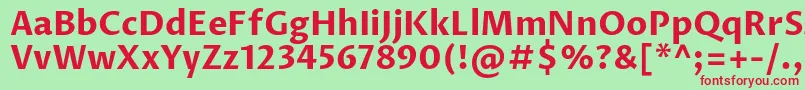 Шрифт ProzalibreBold – красные шрифты на зелёном фоне