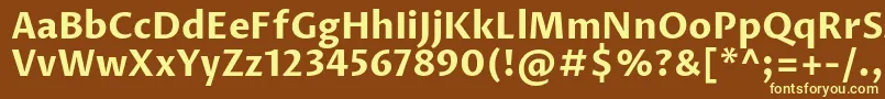 ProzalibreBold-fontti – keltaiset fontit ruskealla taustalla