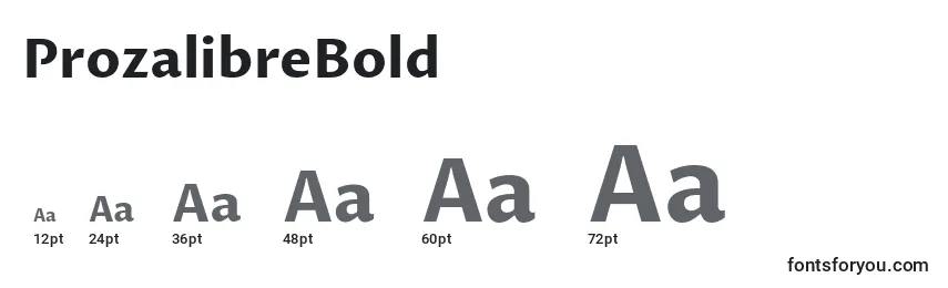 ProzalibreBold Font Sizes