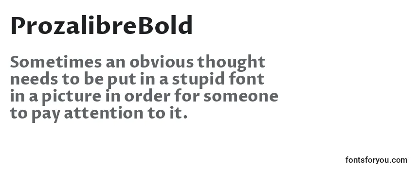 Review of the ProzalibreBold Font