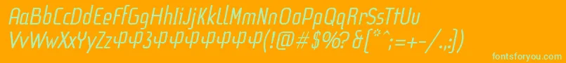 F3SecuenciaRoundItalicFfp Font – Green Fonts on Orange Background