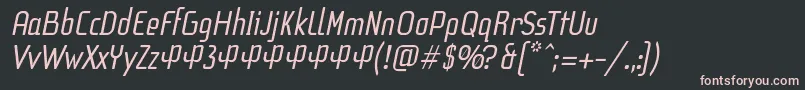 Шрифт F3SecuenciaRoundItalicFfp – розовые шрифты на чёрном фоне