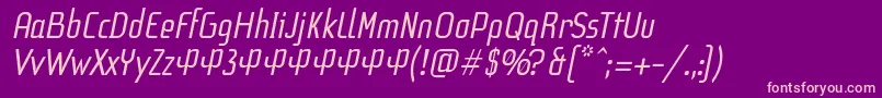 フォントF3SecuenciaRoundItalicFfp – 紫の背景にピンクのフォント