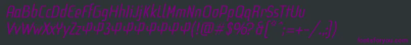 Шрифт F3SecuenciaRoundItalicFfp – фиолетовые шрифты на чёрном фоне