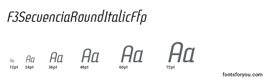 Größen der Schriftart F3SecuenciaRoundItalicFfp
