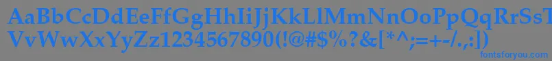 フォントPaltonBold – 灰色の背景に青い文字